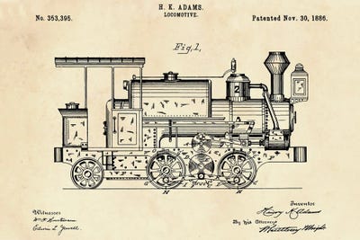 Locomotive Patent XV by Paul Rommer canvas print