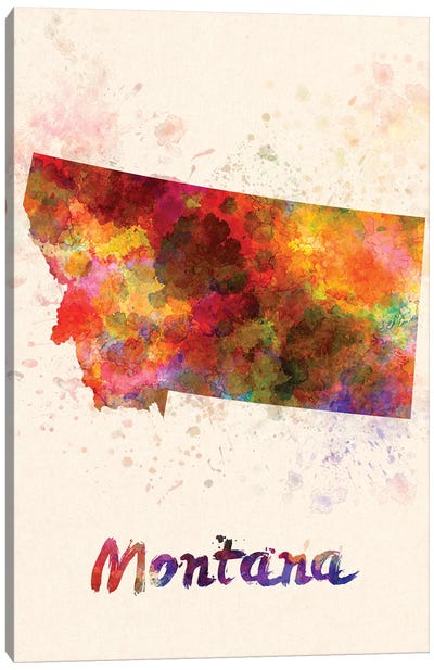 Montana Canvas Art Print - State Maps