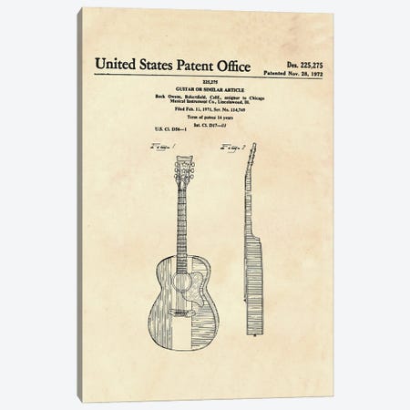 Guitar Patent VI Canvas Print #PUR5201} by Paul Rommer Canvas Print