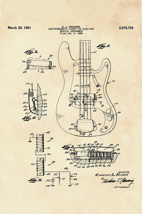Electromagnetic Pickup For Lute-Type Musical  Instrument