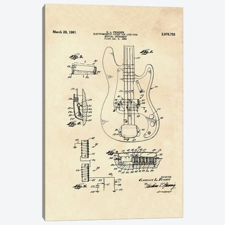 Electromagnetic Pickup For Lute-Type Musical  Instrument Canvas Print #PUR5225} by Paul Rommer Canvas Artwork