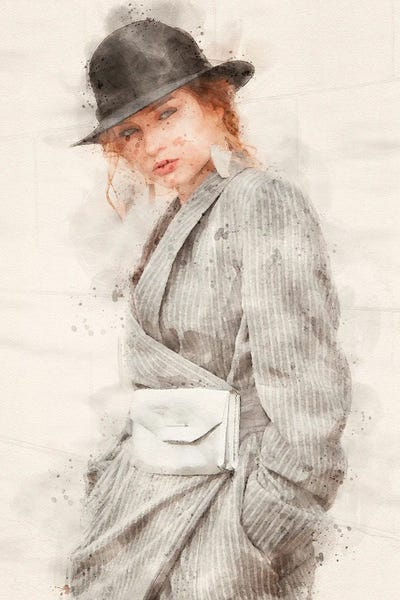 Woman Watercolor Portrait III by Paul Rommer canvas print