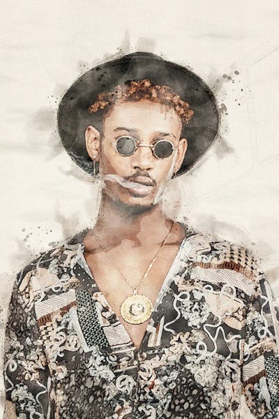 Young Man Watercolor Portrait III by Paul Rommer canvas print