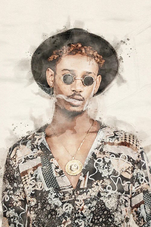 Young Man Watercolor Portrait III