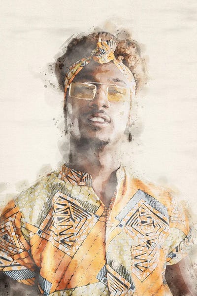 Young Man Watercolor Portrait IV by Paul Rommer canvas print