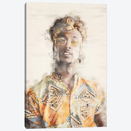 Young Man Watercolor Portrait IV Canvas Print #PUR5233} by Paul Rommer Canvas Wall Art