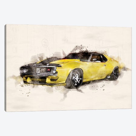 AMC Javelin Sports Car Canvas Print #PUR5249} by Paul Rommer Canvas Art Print