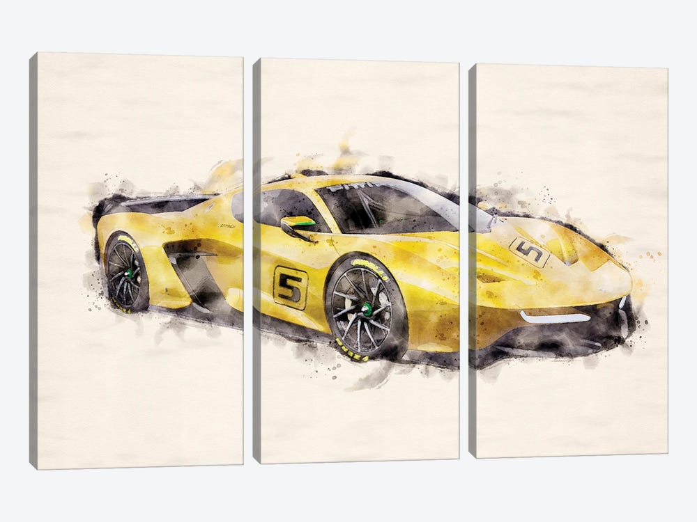 Fittipaldi EF7 Vision Sports Car V2 by Paul Rommer 3-piece Canvas Wall Art