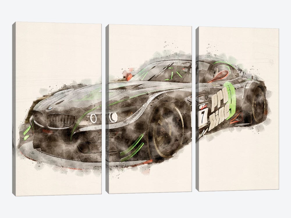 BMW Project CARS Black by Paul Rommer 3-piece Canvas Artwork