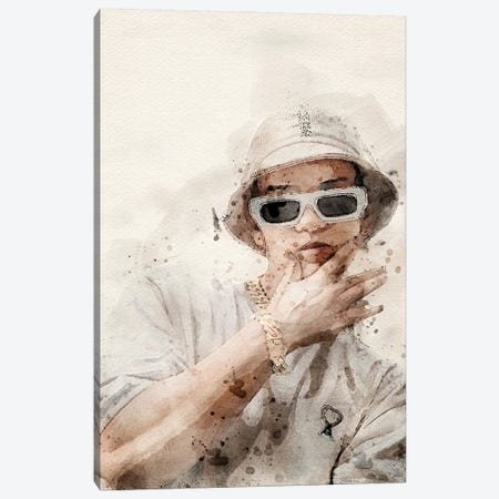Young Man Watercolor Portrait VI Canvas Print #PUR5266} by Paul Rommer Canvas Wall Art