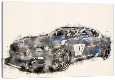 Ford Tuning In Watercolor Canvas Art Print - Ford