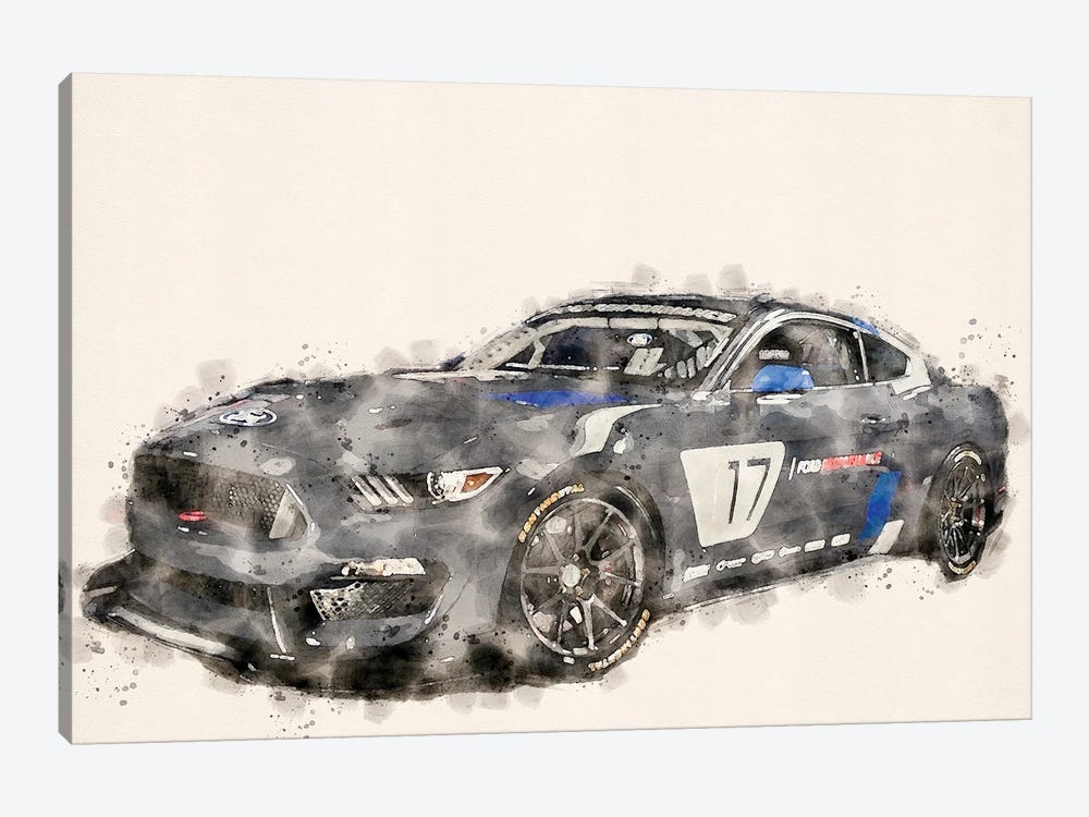Ford Tuning In Watercolor by Paul Rommer 1-piece Canvas Art