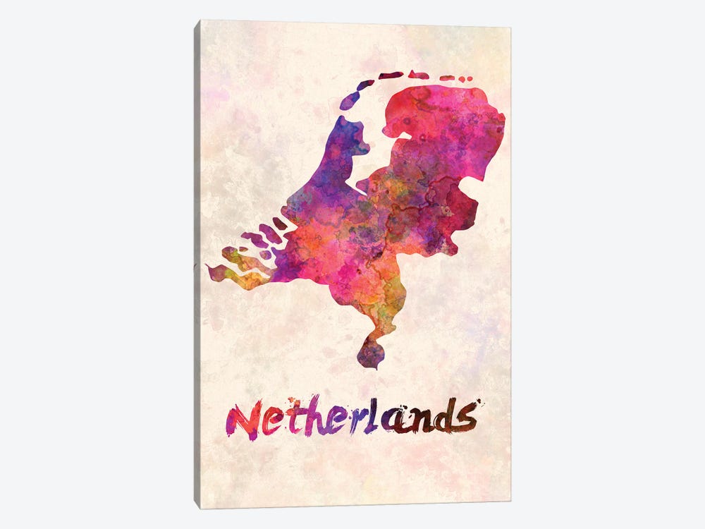 Netherlands In Watercolor by Paul Rommer 1-piece Canvas Print