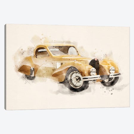 Bugatti Retro Vintage II Canvas Print #PUR5272} by Paul Rommer Canvas Artwork