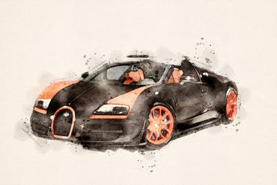Bugatti Veyron II by Paul Rommer canvas print