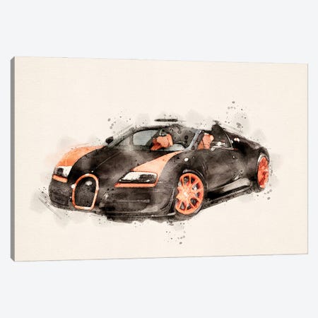 Bugatti Veyron II Canvas Print #PUR5273} by Paul Rommer Canvas Art
