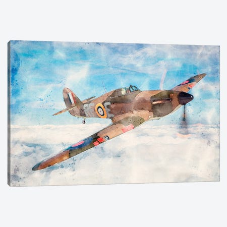 Hurricane MK1 Fighter Jet Canvas Print #PUR5287} by Paul Rommer Canvas Artwork