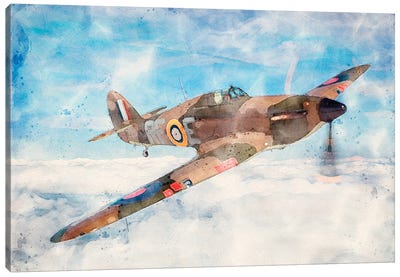Hurricane MK1 Fighter Jet Canvas Art Print - Military Vehicle Art