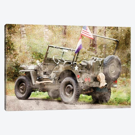 Jeep Willys II Canvas Print #PUR5301} by Paul Rommer Canvas Wall Art