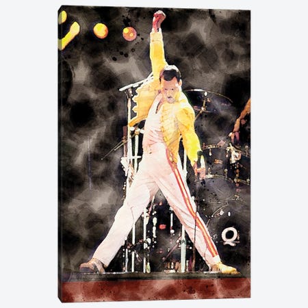 Freddie Mercury Canvas Print #PUR5308} by Paul Rommer Canvas Wall Art