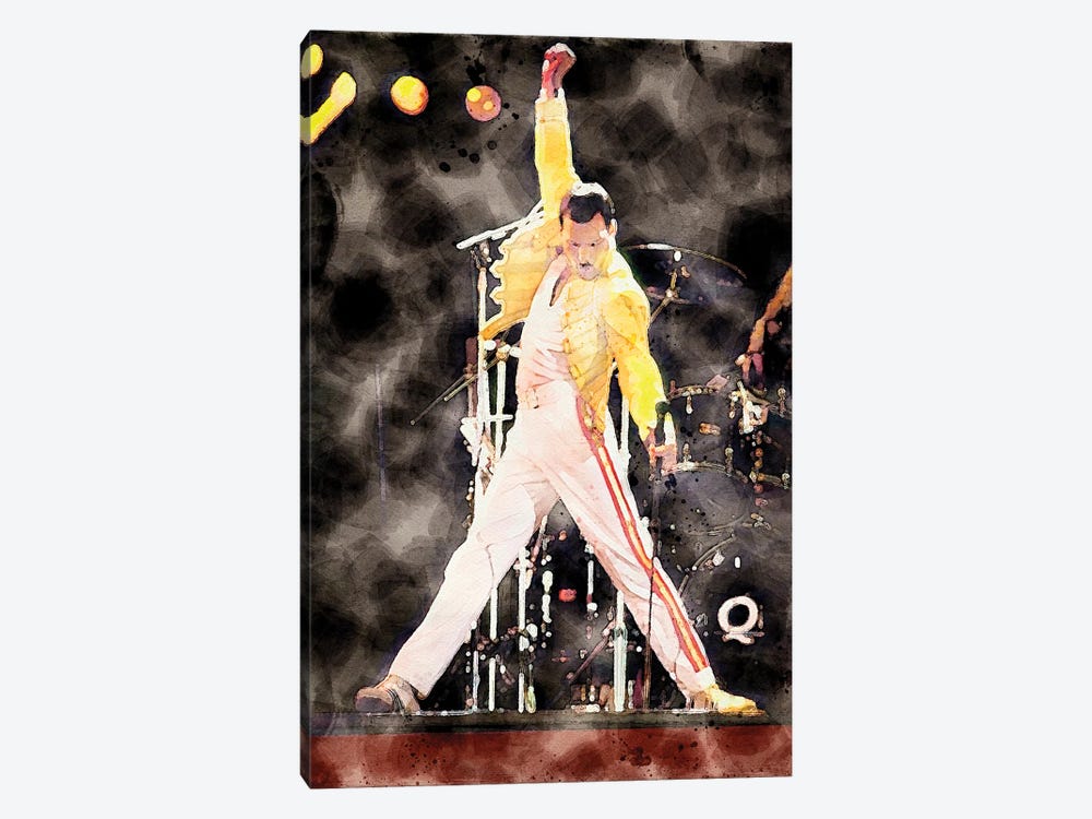 Freddie Mercury by Paul Rommer 1-piece Canvas Wall Art