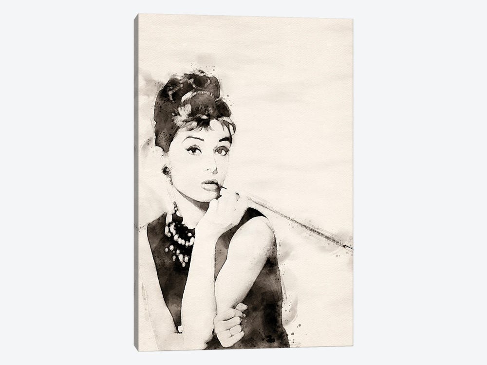 Audrey-Hepburn by Paul Rommer 1-piece Canvas Art Print