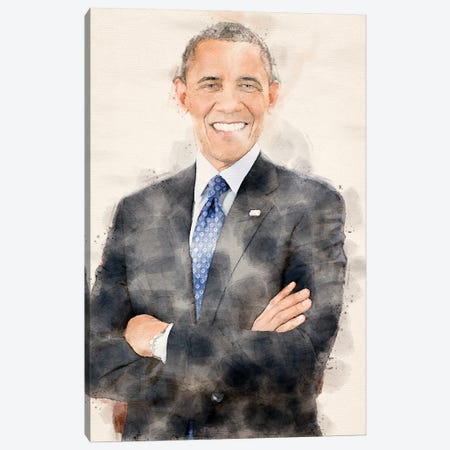 Barak Obama Canvas Print #PUR5313} by Paul Rommer Canvas Print