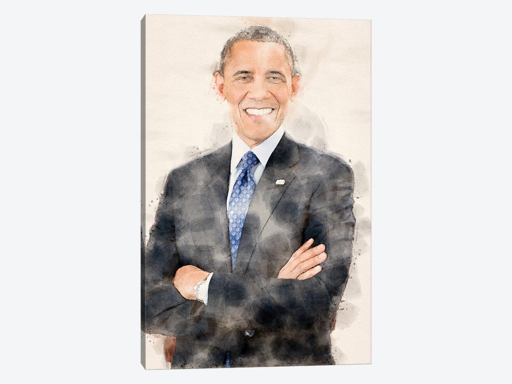 Barak Obama by Paul Rommer 1-piece Canvas Artwork