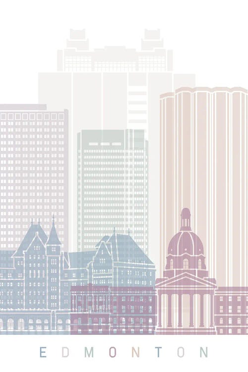 Edmonton Skyline Poster Pastel
