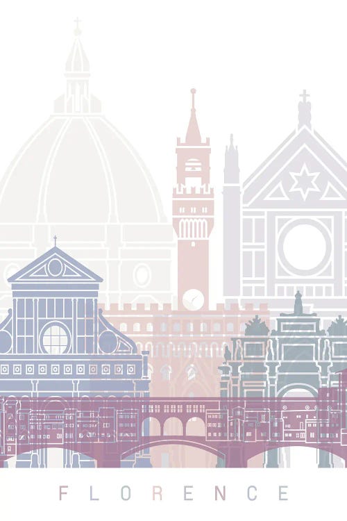 Florence Skyline Poster Pastel