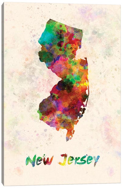 New Jersey Canvas Art Print - State Maps