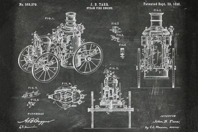 Steam Fire Engine Patent I by Paul Rommer canvas print