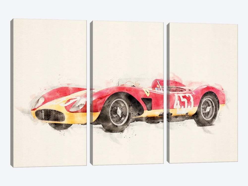 Ferrari  Retro Tuning MCMLVII by Paul Rommer 3-piece Canvas Wall Art