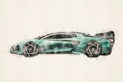 Hongqi S9 In Watercolor vII by Paul Rommer canvas print