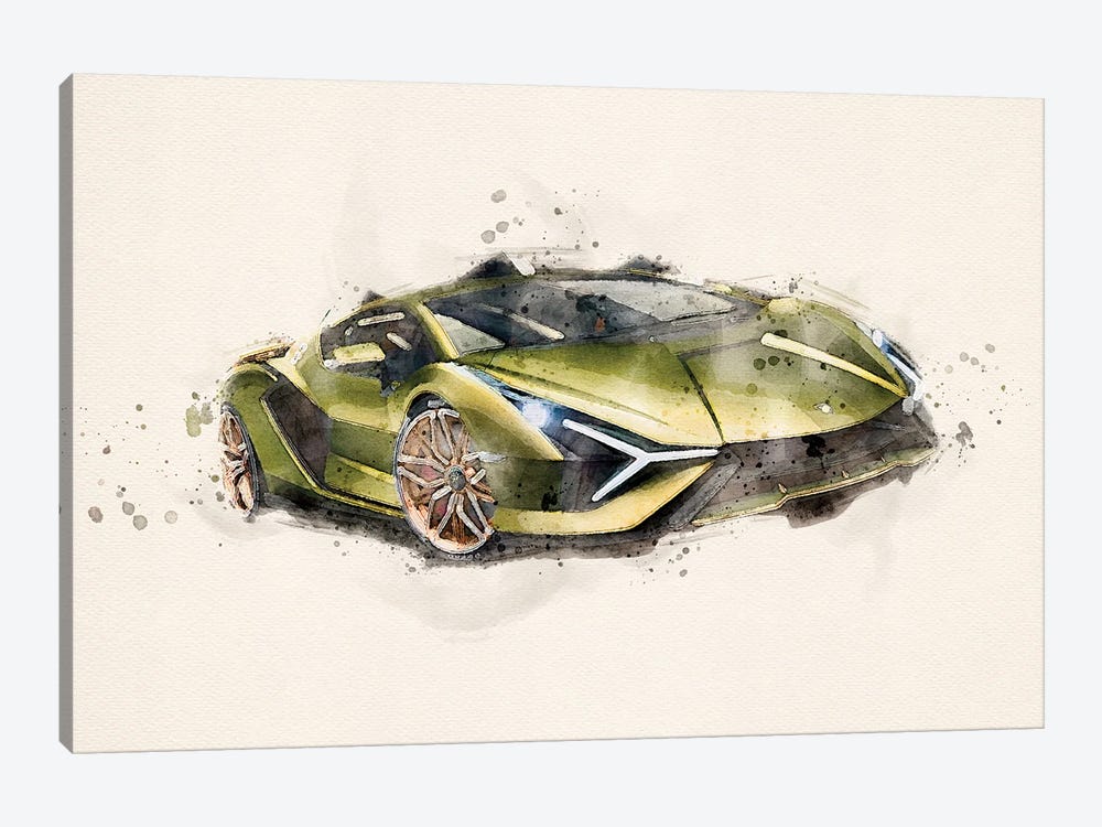 Lamborghini  v II by Paul Rommer 1-piece Canvas Art Print