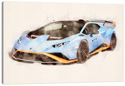 Lamborghini Metallic Canvas Art Print - Lamborghini