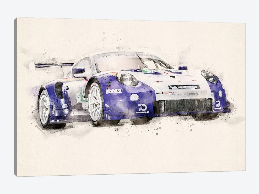 Porsche 911 RSR V II by Paul Rommer 1-piece Canvas Artwork