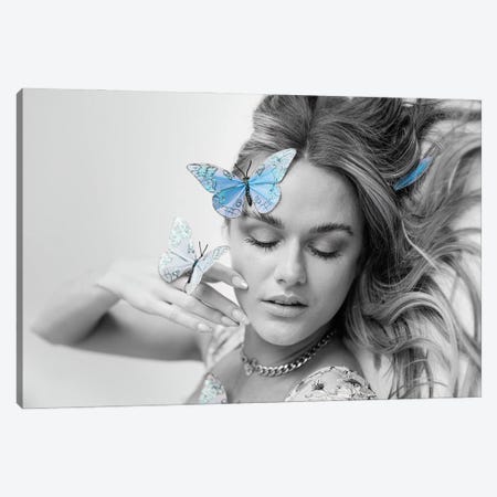 Butterflies On My Face Canvas Print #PUR5377} by Paul Rommer Canvas Artwork