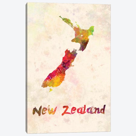 New Zealand In Watercolor Canvas Print #PUR538} by Paul Rommer Canvas Wall Art