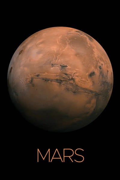 Mars Poster by Paul Rommer metal wall art