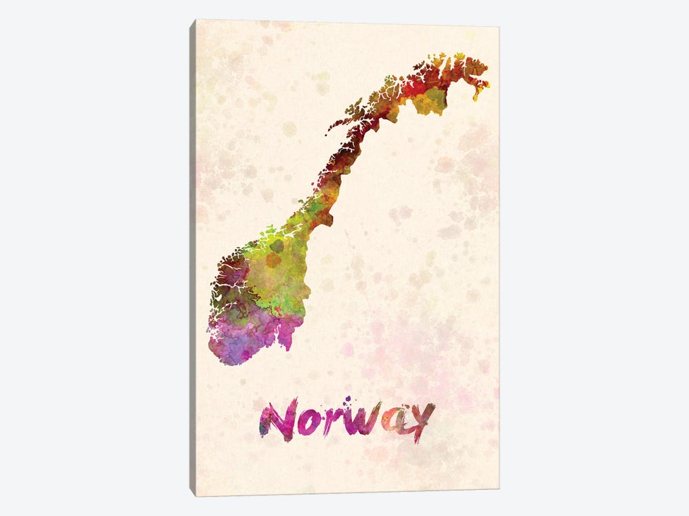 Norway In Watercolor by Paul Rommer 1-piece Canvas Wall Art