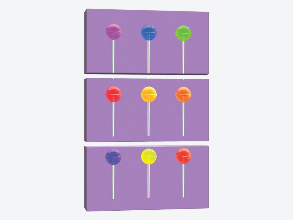 Lollipops by Paul Rommer 3-piece Canvas Wall Art