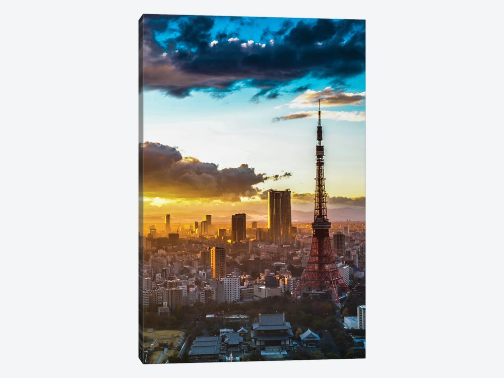 Tokyo Tower Sunset by Paul Rommer 1-piece Canvas Artwork