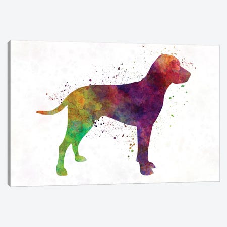 Old Danish Pointer In Watercolor Canvas Print #PUR553} by Paul Rommer Canvas Wall Art