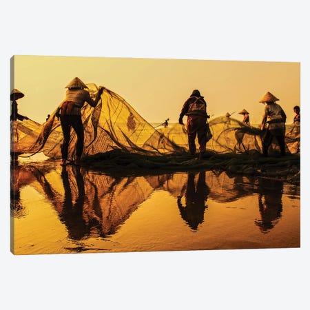 Fishermen In Vietnam III Canvas Print #PUR5546} by Paul Rommer Canvas Print
