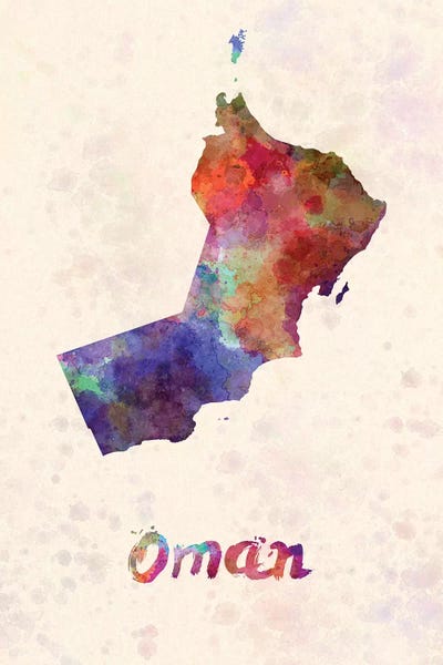 Oman In Watercolor by Paul Rommer canvas print