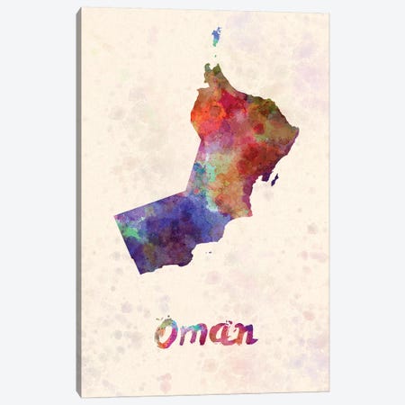 Oman In Watercolor Canvas Print #PUR555} by Paul Rommer Canvas Art Print