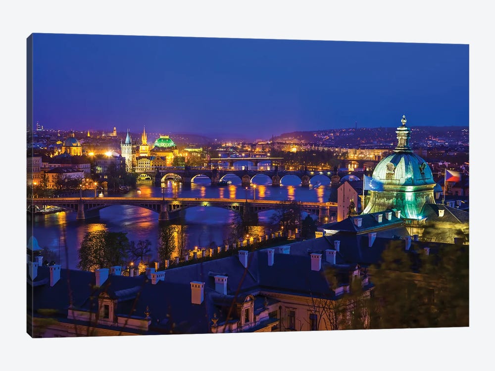 View On Prague Bridges Czech-Republic by Paul Rommer 1-piece Canvas Print