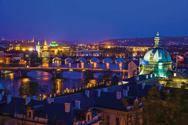 Czech Republic: View On Prague Bridges Czech-Republic by Paul Rommer