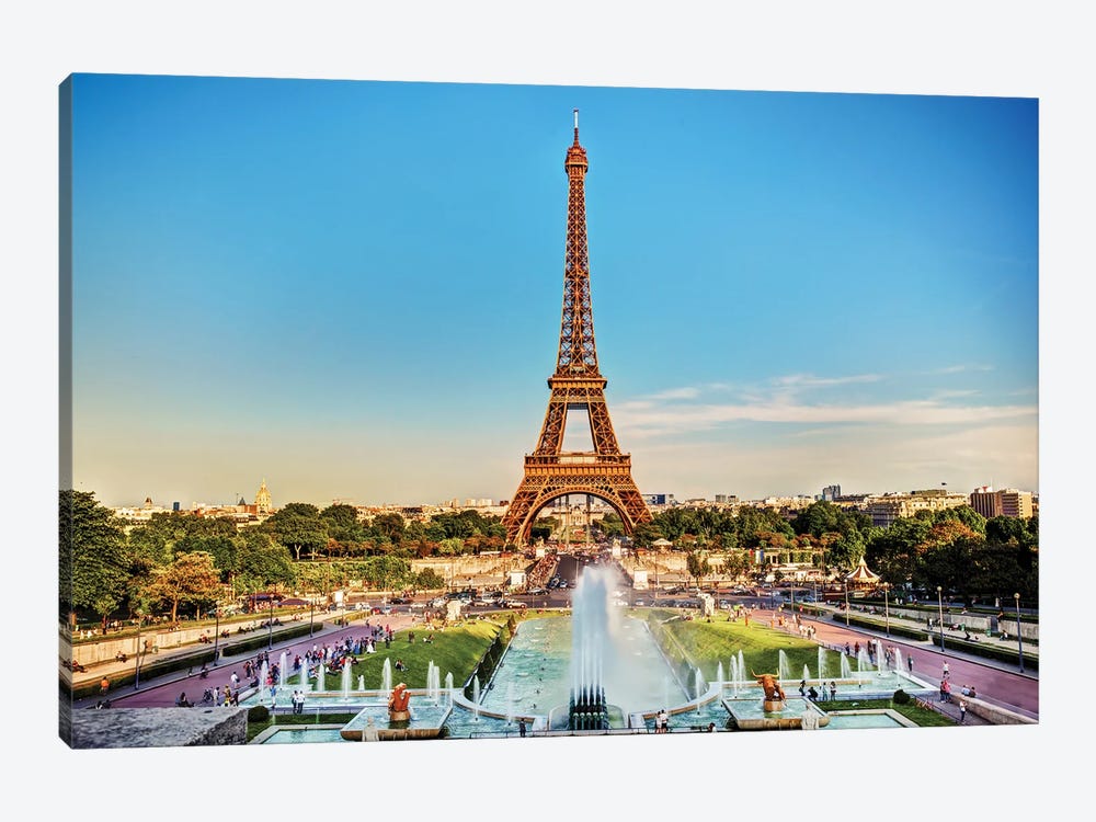 Eiffel Tower And Fountain Paris France by Paul Rommer 1-piece Art Print